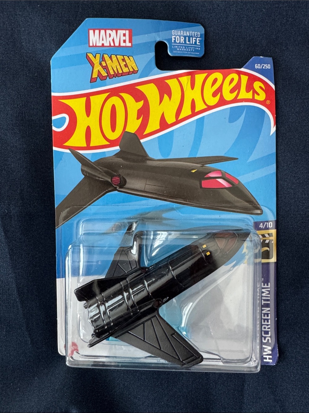 Hot Wheels Marvel X-Men X-Jet 60/250 HW Screen Time Jet Black New 2021